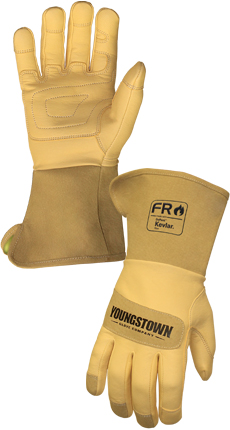Tan Large Youngstown Glove 12-3365-60-L FR Ground Glove Lined with Kevlar 