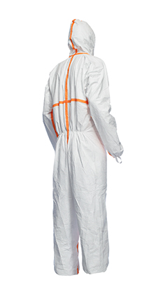 DuPont Tyvek 800 TJ198T CE-Certified Cat-III Type-3/4/5/6 Chemical Protective Coverall Suit with Sealed Bag White 4X-Large 