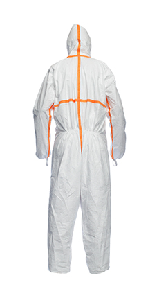 White DuPont Tyvek 800J TJ198T CE-Certified Cat-III Type-3/4/5/6 Chemical Protective Coverall Suit with Sealed Bag X-Large 