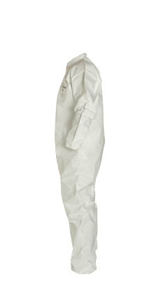 DuPont Tychem 4000 SL127B Disposable Chemical Resistant Coverall with Hood White Elastic Cuff and Bound Seams Pack of 12 4X-Large 