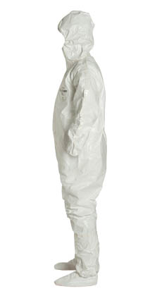 Disposable Pack of 12 Bound Seams Elastic Cuff White 3XL DuPont Tychem 4000 SL122B Chemical Resistant Coverall with Hood and Boots
