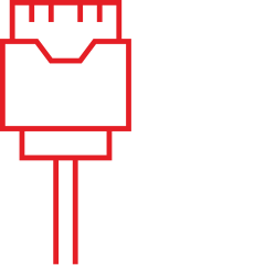 Red electronic connector icon
